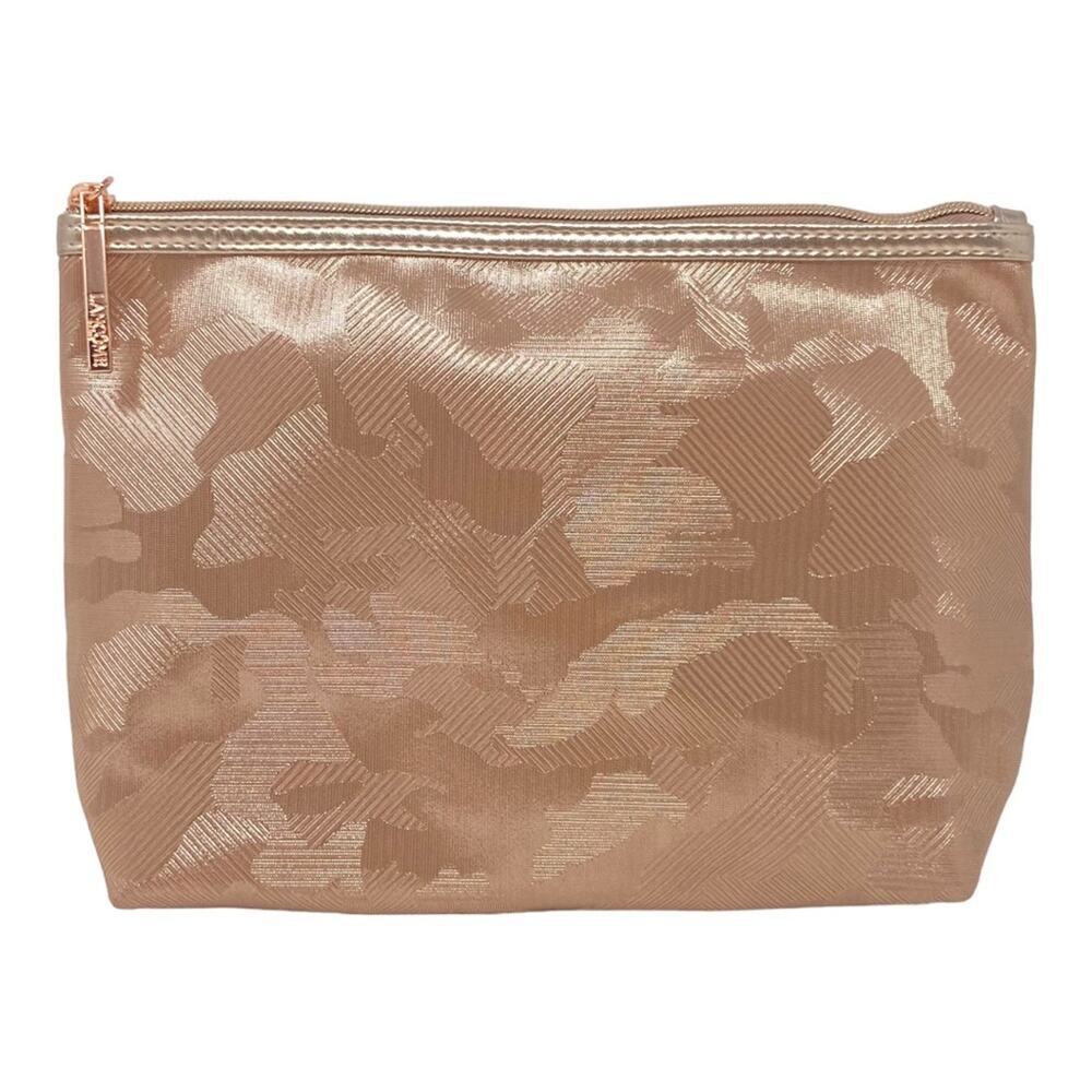 Lancome Rose Gold Camo Print Cosmetic Bag New Never Used